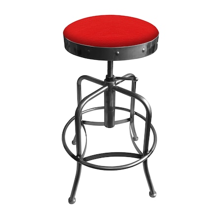 Holland Bar Stool Co Adjustable Stool, Clear Coat Finish, Canter Red Seat 910CL011
